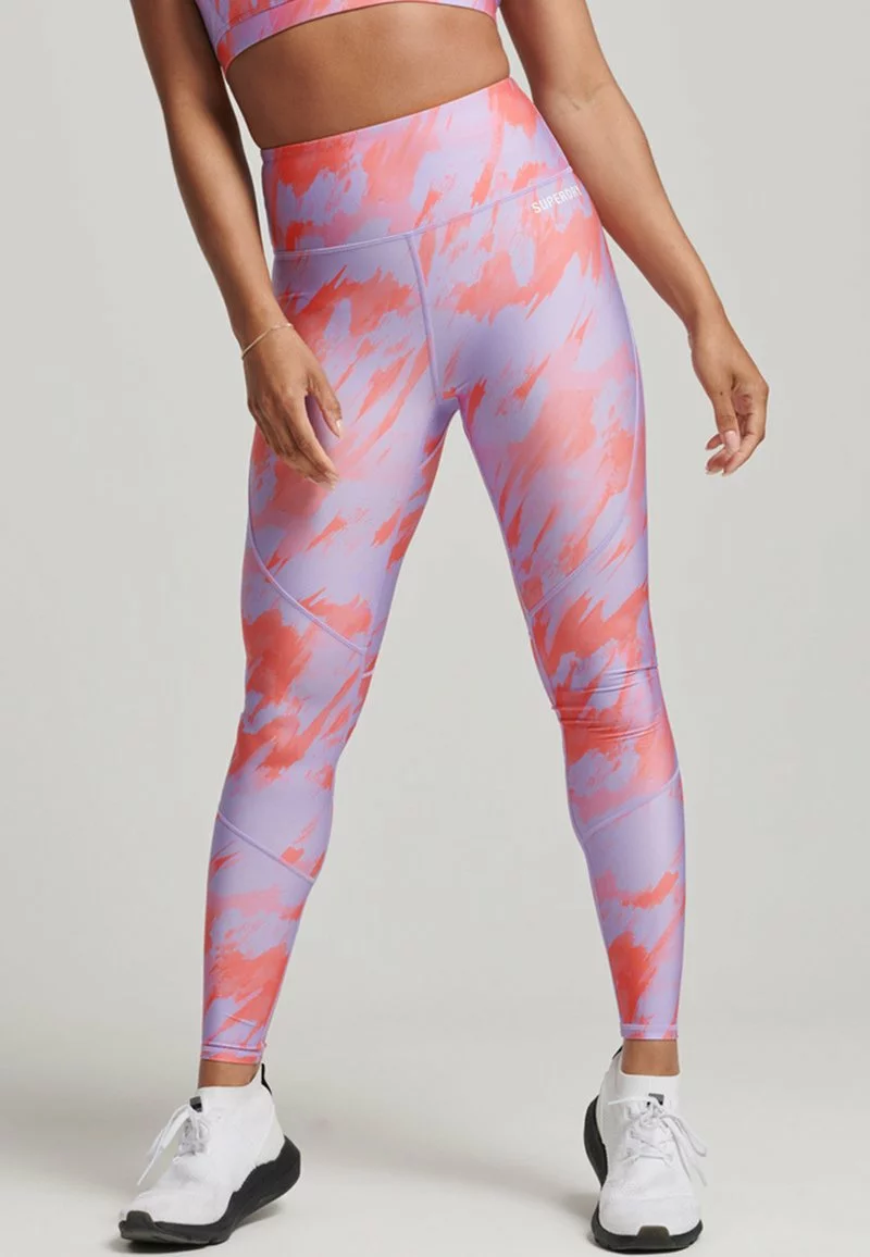Superdry CORE FULL - Tights - Brush Camo Lilac 1 Superdry CORE FULL - Tights - Brush Camo Lilac