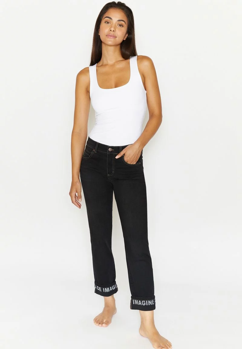 Angels 5-POCKET 'CICI CROP PEACE' MIT LOGO-APPLIKATION - Jeans Straight Leg - Anthrazit 2 Angels 5-POCKET 'CICI CROP PEACE' MIT LOGO-APPLIKATION - Jeans Straight Leg - Anthrazit - Image 2