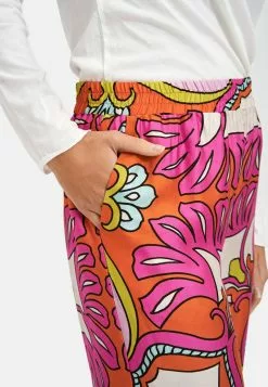 Milano Italy Stoffhose - Pink Print 9 Milano Italy Stoffhose - Pink Print -Hosen Elegante Boutique 21c4533c29a54341b8fda469b551b7bb