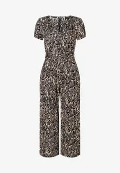 Next ABSTRACT PRINT STANDARD - Jumpsuit - Black Ecru Cream -Hosen Elegante Boutique 283a01013437401c84c2e783eb13592f