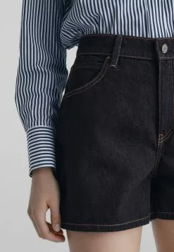 Massimo Dutti HIGH WAIST - Jeans Shorts - Blue Black Denim -Hosen Elegante Boutique 28fee0e405694a6abdd06f0dacdba307