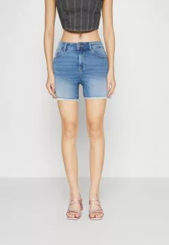 ONLY ONLBLUSH MID RAW - Jeans Shorts - Light Blue Denim