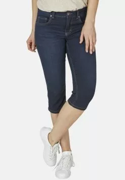 Angels ANACAPRI MIT KONTRASTNäHTEN - Jeans Shorts - Dunkelblau