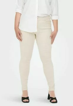 ONLY CARMAKOMA CURVY CARWILLY REG - Jeans Skinny Fit - Ecru