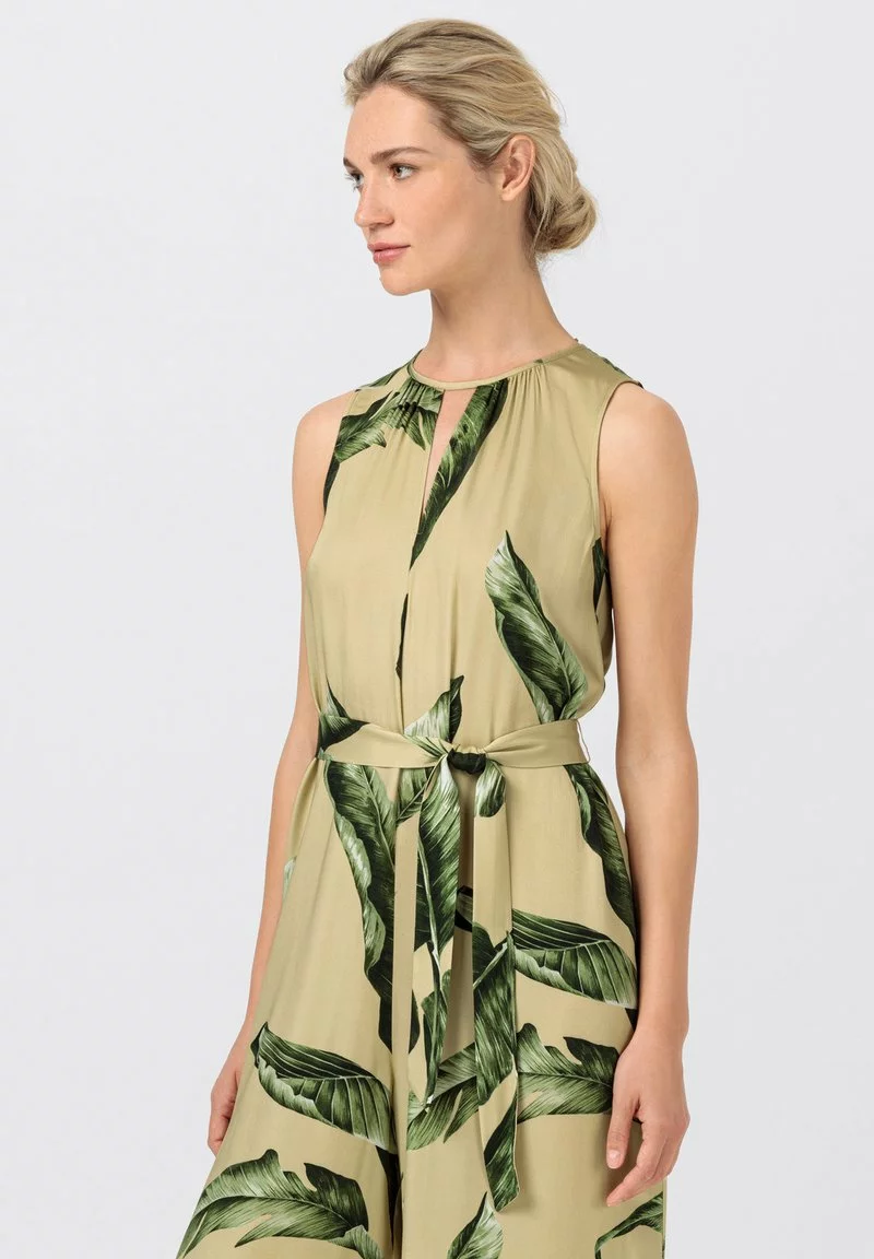 HALLHUBER WIDE LEG AUS MIT MAXI BLÄTTERPRINT - Jumpsuit - Artichoke Green 3 HALLHUBER WIDE LEG AUS MIT MAXI BLÄTTERPRINT - Jumpsuit - Artichoke Green - Image 3