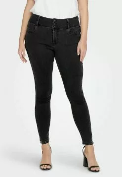 ONLY CARMAKOMA MIT HIGH WAIST CURVY CARANNA - Jeans Skinny Fit - Black