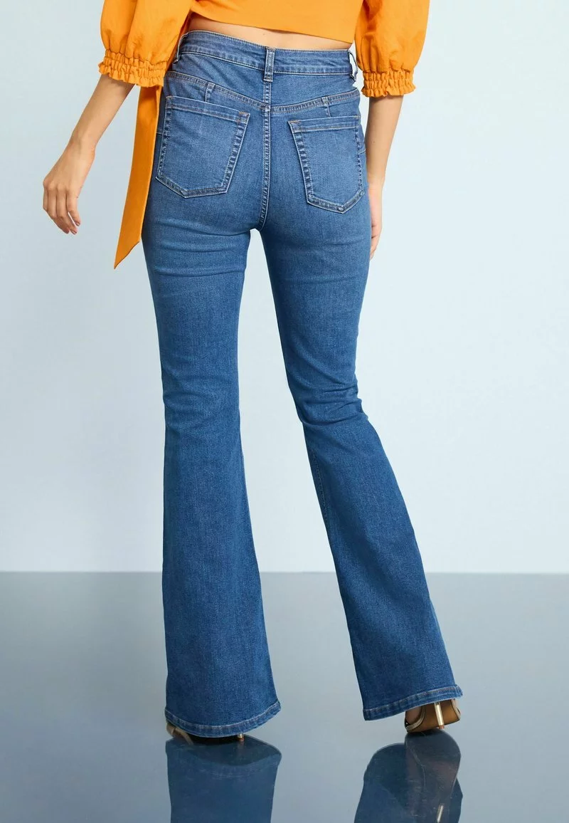 Next PUSH-UP STANDARD - Flared Jeans - Dark Blue 1 Next PUSH-UP STANDARD - Flared Jeans - Dark Blue