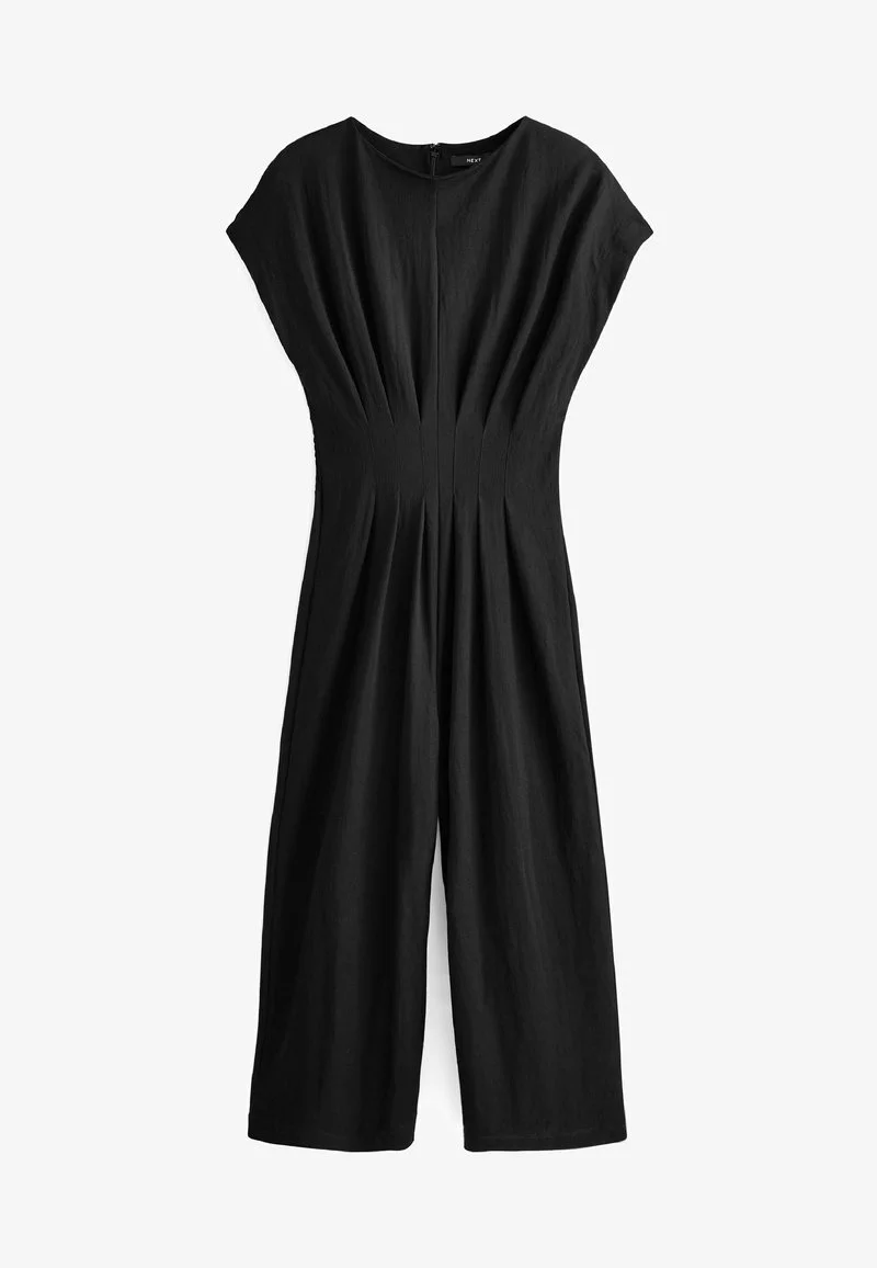 Next SHORT SLEEVES PLEATED CORSET DETAIL WIDE LEG STANDARD - Jumpsuit - Black 4 Next SHORT SLEEVES PLEATED CORSET DETAIL WIDE LEG STANDARD - Jumpsuit - Black - Image 4