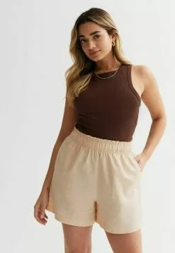 New Look PETITE BLEND HIGH WAIST - Shorts - Stone