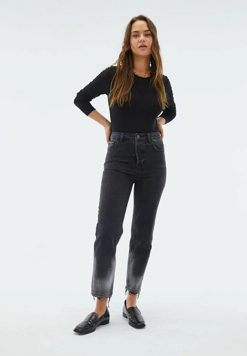 System Action FRAYED - Jeans Straight Leg - Black 2 System Action FRAYED - Jeans Straight Leg - Black - Image 2