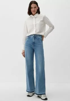 S.Oliver MET GERAFELDE ZOOM - Flared Jeans - Himmelblau
