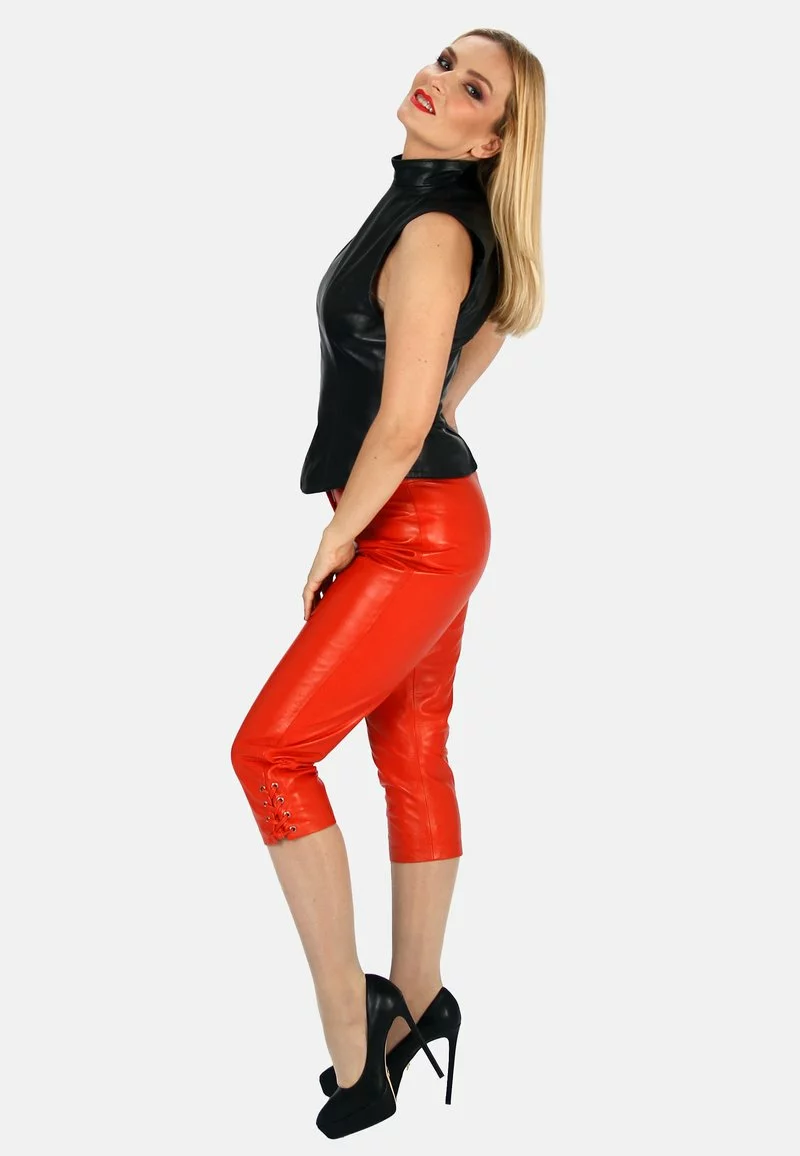 Fetish-Design LINA - Lederhose - Orange 2 Fetish-Design LINA - Lederhose - Orange - Image 2