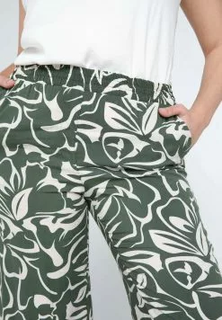 Cassis EN IMPRIMÉ FEUILLES - Stoffhose - Khaki -Hosen Elegante Boutique 698aa834bb69441a8e0524cb572cf7fe