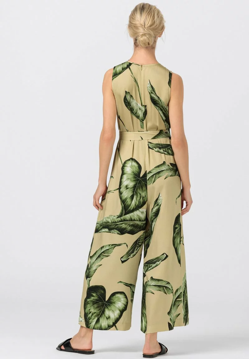 HALLHUBER WIDE LEG AUS MIT MAXI BLÄTTERPRINT - Jumpsuit - Artichoke Green 2 HALLHUBER WIDE LEG AUS MIT MAXI BLÄTTERPRINT - Jumpsuit - Artichoke Green - Image 2