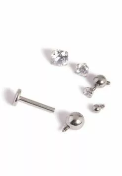 Lovisa POLISHED FLAT BACK PACK OF 6 - Sonstige Accessoires - Silver Coloured Multi Coloured