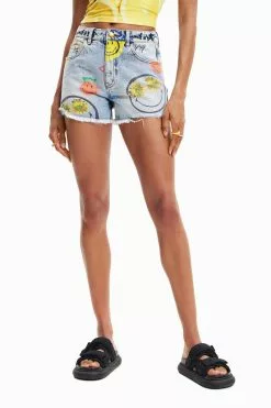 Desigual SMILEY - Jeans Shorts - Denim Medium