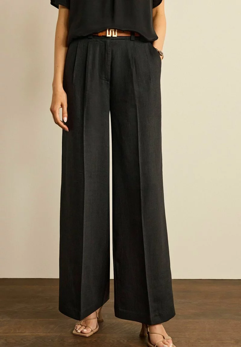 Next BLEND WIDE LEG - Stoffhose - Black 3 Next BLEND WIDE LEG - Stoffhose - Black - Image 3