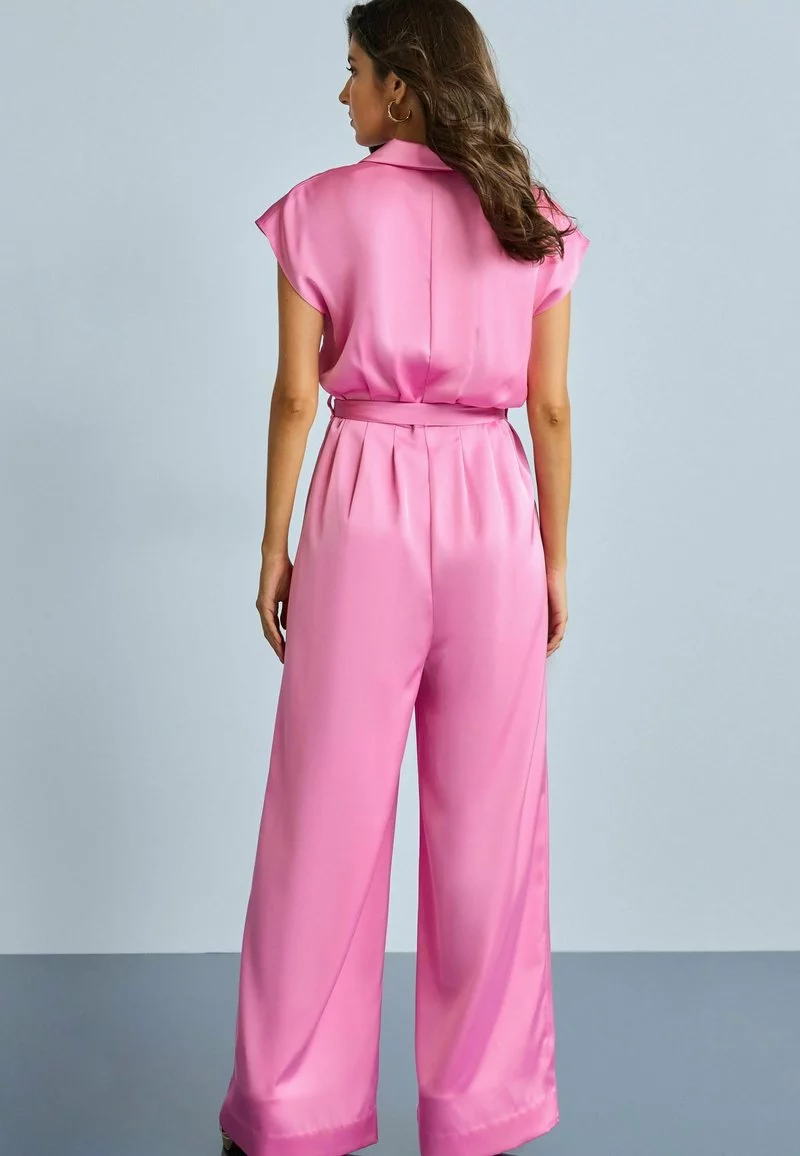 Next BELTED WIDE LEG STANDARD - Jumpsuit - Bright Pink 2 Next BELTED WIDE LEG STANDARD - Jumpsuit - Bright Pink - Image 2
