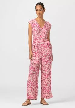 HALLHUBER WIDE-LEG AUS BEDRUCKTEM - Jumpsuit - Magenta