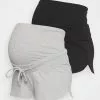Even&Odd Maternity Shorts - Black - Mottled Grey