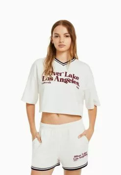 BERSHKA WITH TRIMS - Jogginghose - Beige