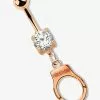 Adelia´s 316L SURGICAL STEEL BELLY BUTTON PIERCING HANDCUFF - Sonstige Accessoires - Gold