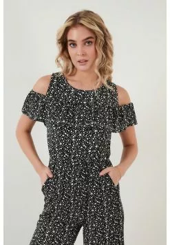 LELA SLIM FIT - Jumpsuit - Black-white -Hosen Elegante Boutique a065192a7c1d47319f3f90ef4c56bb43