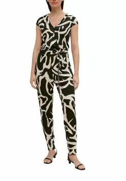Comma IN WICKEL-OPTIK - Jumpsuit - Black Red Roses Pr -Hosen Elegante Boutique b376f8e215534820b545dcf5b47e61d2
