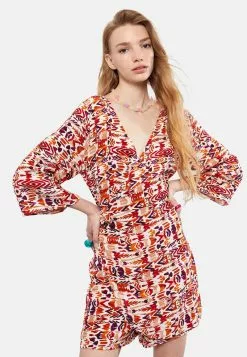 LC WAIKIKI DOUBLE BREASTED COLLAR PATTERNED - Jumpsuit - Ecru
