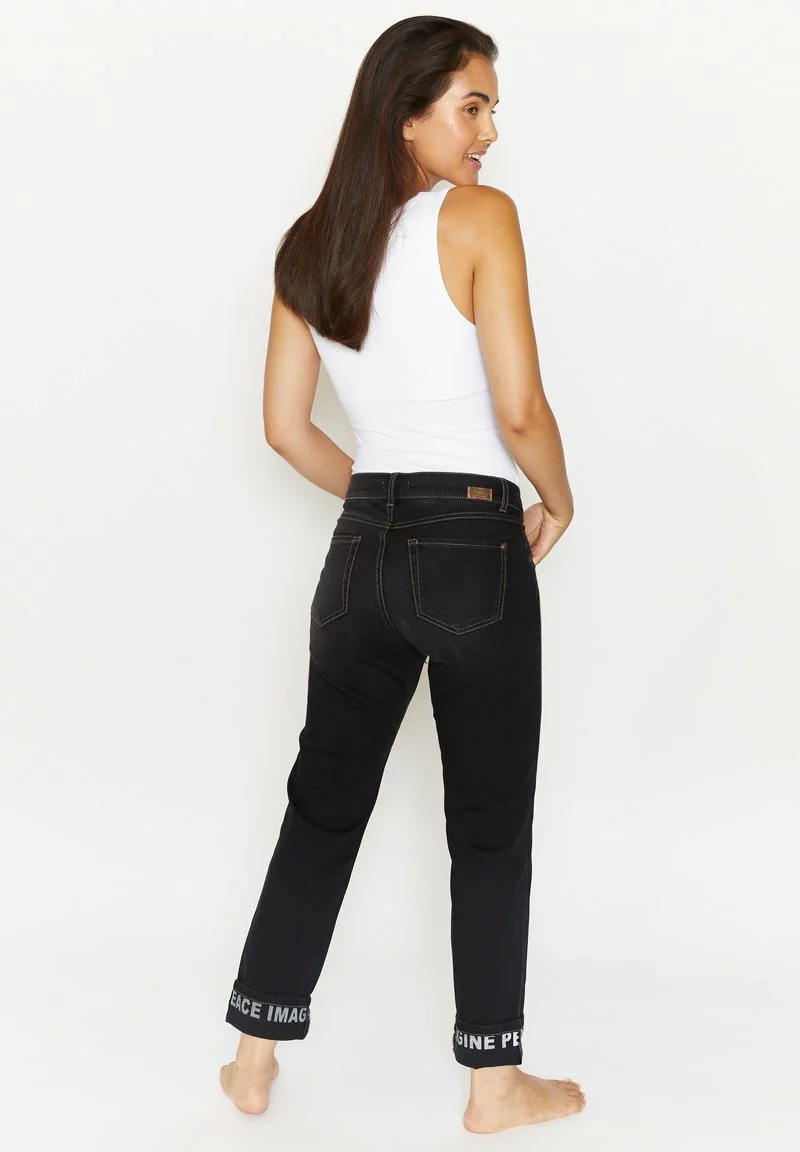 Angels 5-POCKET 'CICI CROP PEACE' MIT LOGO-APPLIKATION - Jeans Straight Leg - Anthrazit 3 Angels 5-POCKET 'CICI CROP PEACE' MIT LOGO-APPLIKATION - Jeans Straight Leg - Anthrazit - Image 3