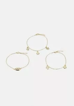 ONLY ONLMALU ANKLETS 3 PACK - Sonstige Accessoires - Gold-coloured