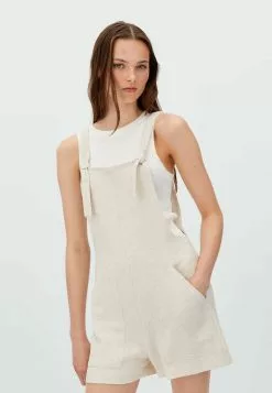 Stradivarius RUSTIKALE - Latzhose - Stone