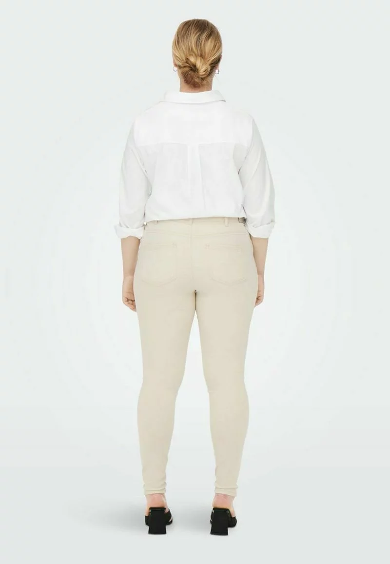 ONLY CARMAKOMA CURVY CARWILLY REG - Jeans Skinny Fit - Ecru 3 ONLY CARMAKOMA CURVY CARWILLY REG - Jeans Skinny Fit - Ecru - Image 3