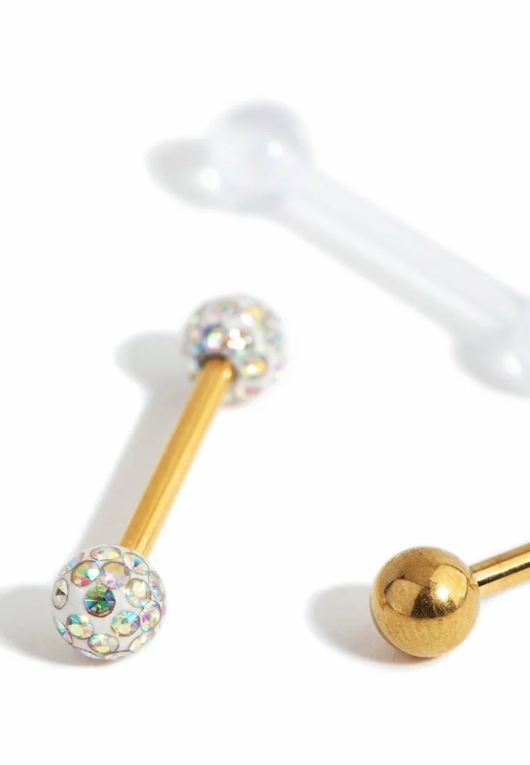 Lovisa FERIDO TONGUE 3-PACK - Sonstige Accessoires - Gold Coloured 2 Lovisa FERIDO TONGUE 3-PACK - Sonstige Accessoires - Gold Coloured - Image 2