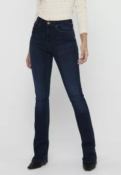 ONLY ONLPAOLA - Flared Jeans - Dark Blue Denim
