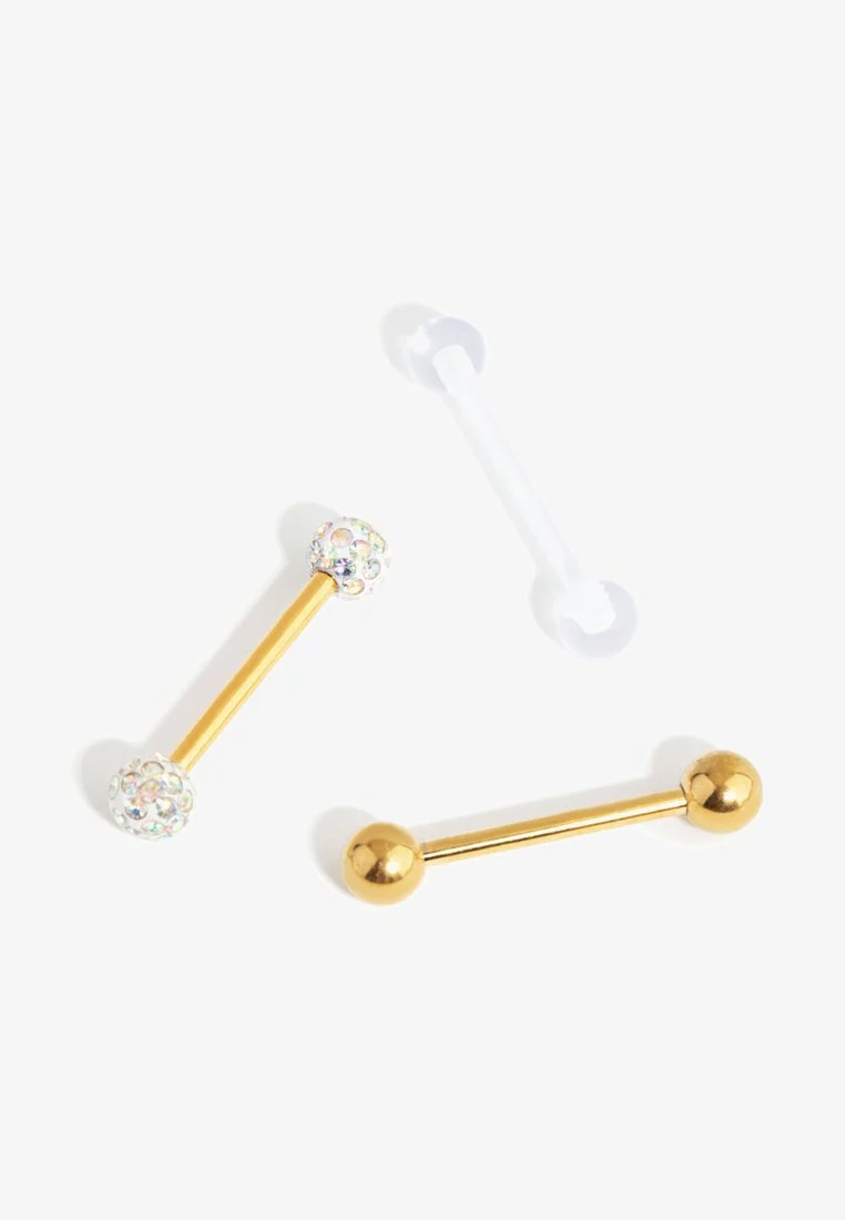 Lovisa FERIDO TONGUE 3-PACK - Sonstige Accessoires - Gold Coloured 1 Lovisa FERIDO TONGUE 3-PACK - Sonstige Accessoires - Gold Coloured