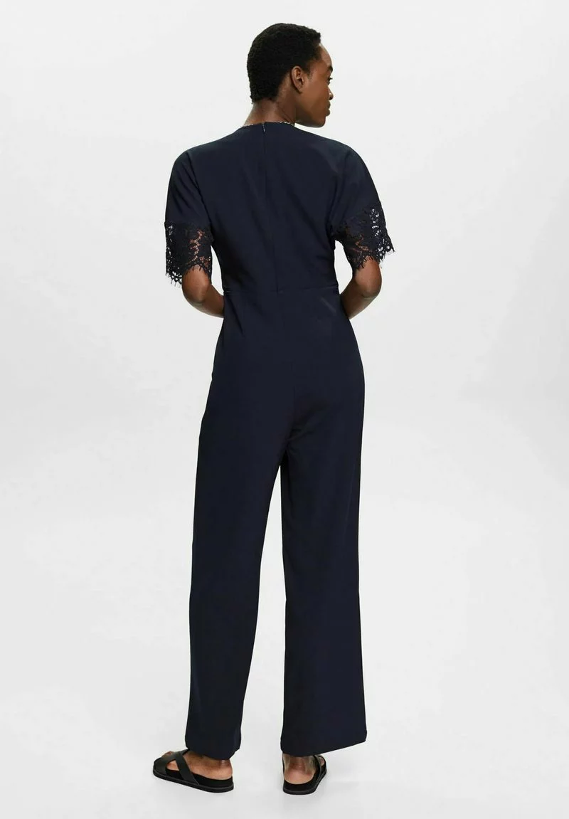 Esprit Collection MIT WEITEM BEIN UND SPITZENÄRMELN - Jumpsuit - Navy 2 Esprit Collection MIT WEITEM BEIN UND SPITZENÄRMELN - Jumpsuit - Navy - Image 2