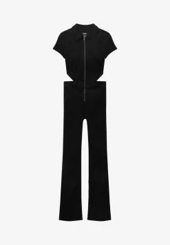 PULL & BEAR CUT-OUT - Jumpsuit - Black -Hosen Elegante Boutique dde20b223d724cfeb0fb8304f1efec40