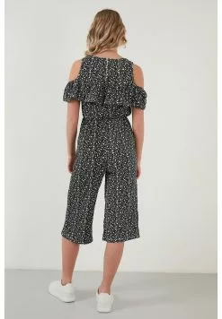 LELA SLIM FIT - Jumpsuit - Black-white -Hosen Elegante Boutique e02e827905304f9099d19f6d6104a7bd