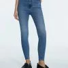 Stradivarius SUPER HIGH IM VINTAGELOOK - Jeans Slim Fit - Destroyed Denim