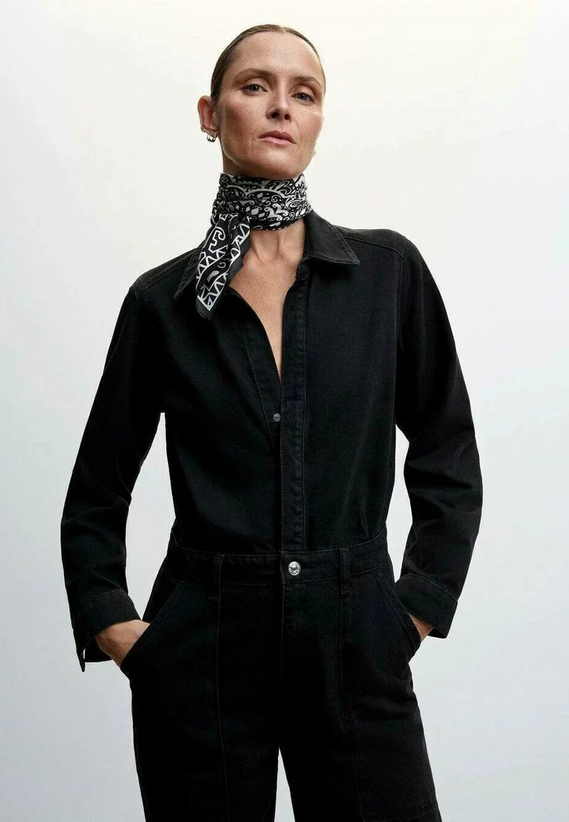Mango CARMELA - Jumpsuit - Black Denim 4 Mango CARMELA - Jumpsuit - Black Denim - Image 4