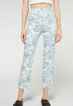 Calzedonia MIT HOHEM BUND IM CROPPED-SCHNITT - Jeans Straight Leg - Paisley Print