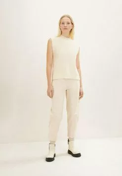 Tom Tailor LOOSE FIT - Stoffhose - Soft Buttercream