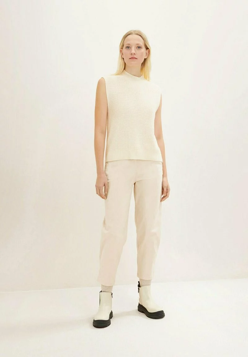 Tom Tailor LOOSE FIT - Stoffhose - Soft Buttercream 1 Tom Tailor LOOSE FIT - Stoffhose - Soft Buttercream