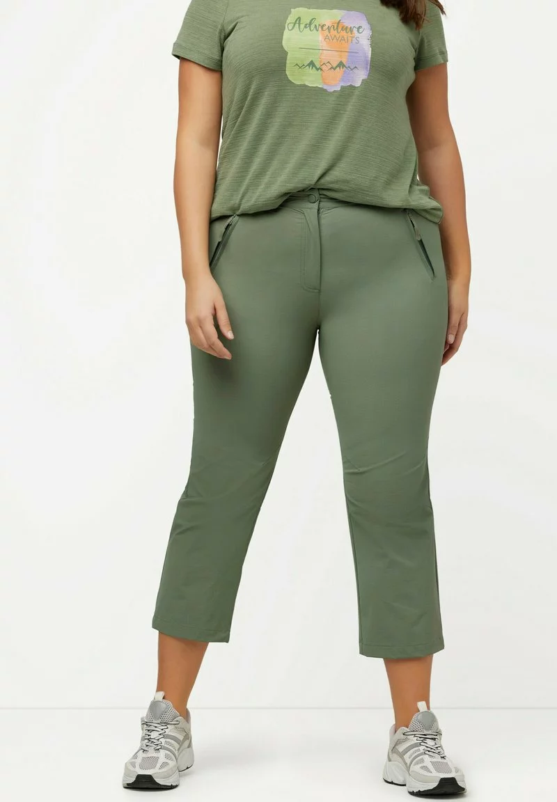 Ulla Popken FUNCTIONAL STRETCH CROP - Stoffhose - Menthe Verte 1 Ulla Popken FUNCTIONAL STRETCH CROP - Stoffhose - Menthe Verte