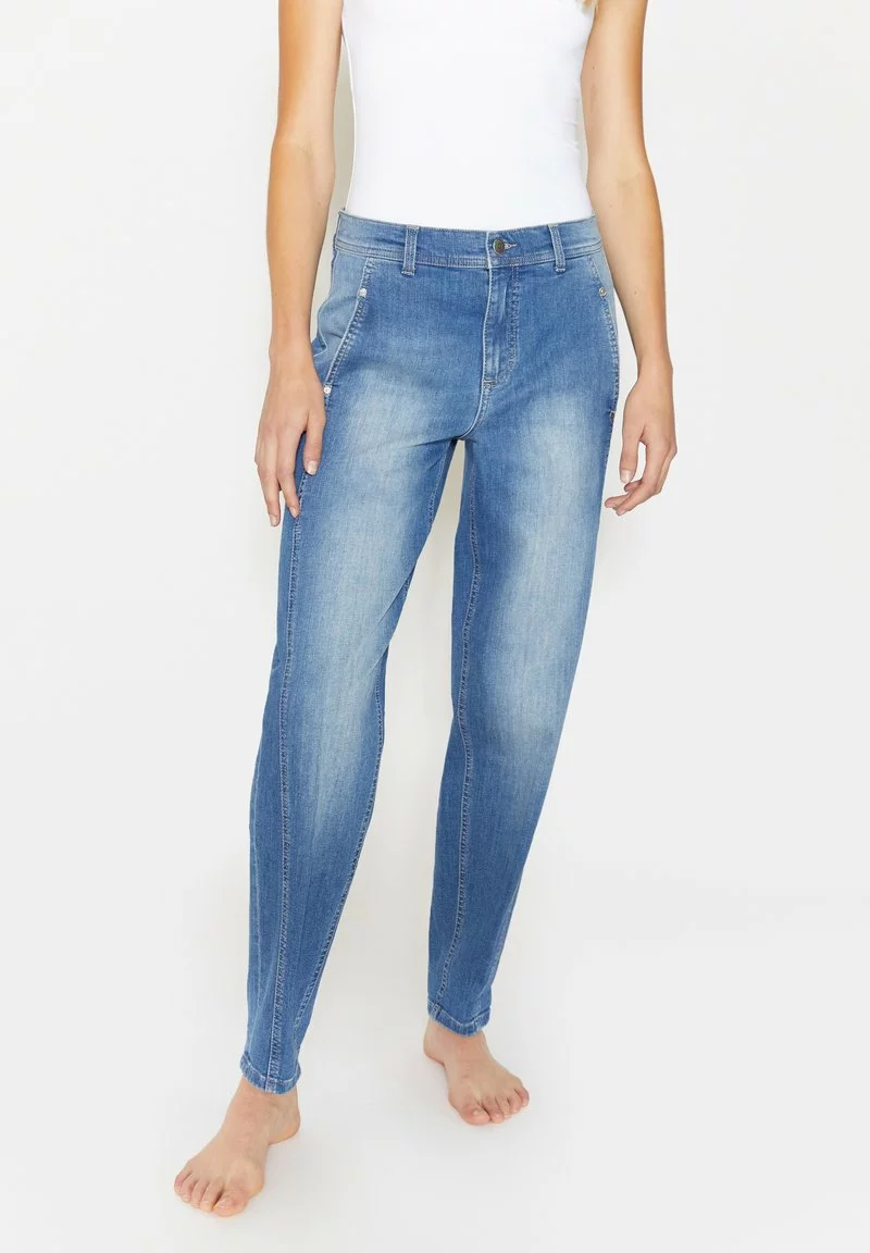 Angels MOM-JEANS 'ALMA CROP' MIT LOGO-APPLIKATION - Jeans Tapered Fit - Blau 2 Angels MOM-JEANS 'ALMA CROP' MIT LOGO-APPLIKATION - Jeans Tapered Fit - Blau - Image 2